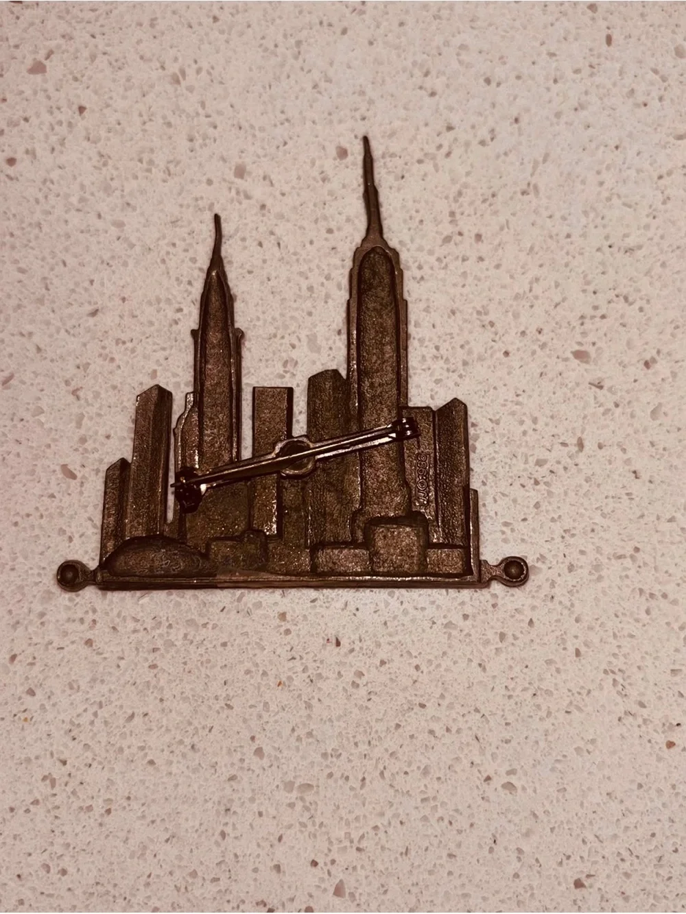 Hard Rock Cafe Las Vegas Pin and Pewter New York Skyline Brooch Set